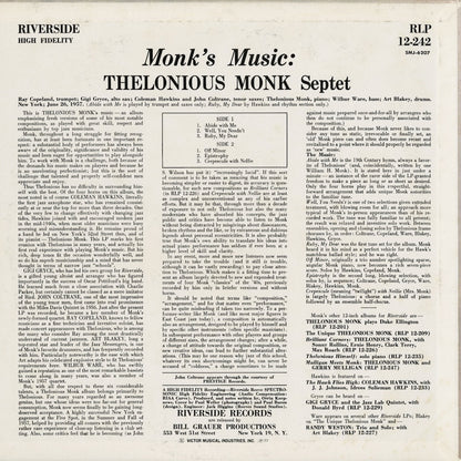 Thelonious Monk - Monk's Music (SMJ-6207) LP 1977 JPN Riverside｜中古LP