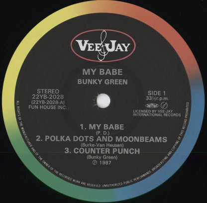 Bunky Green - My Babe (22YB-2028) 1987 JPN Vee Jay｜中古LP