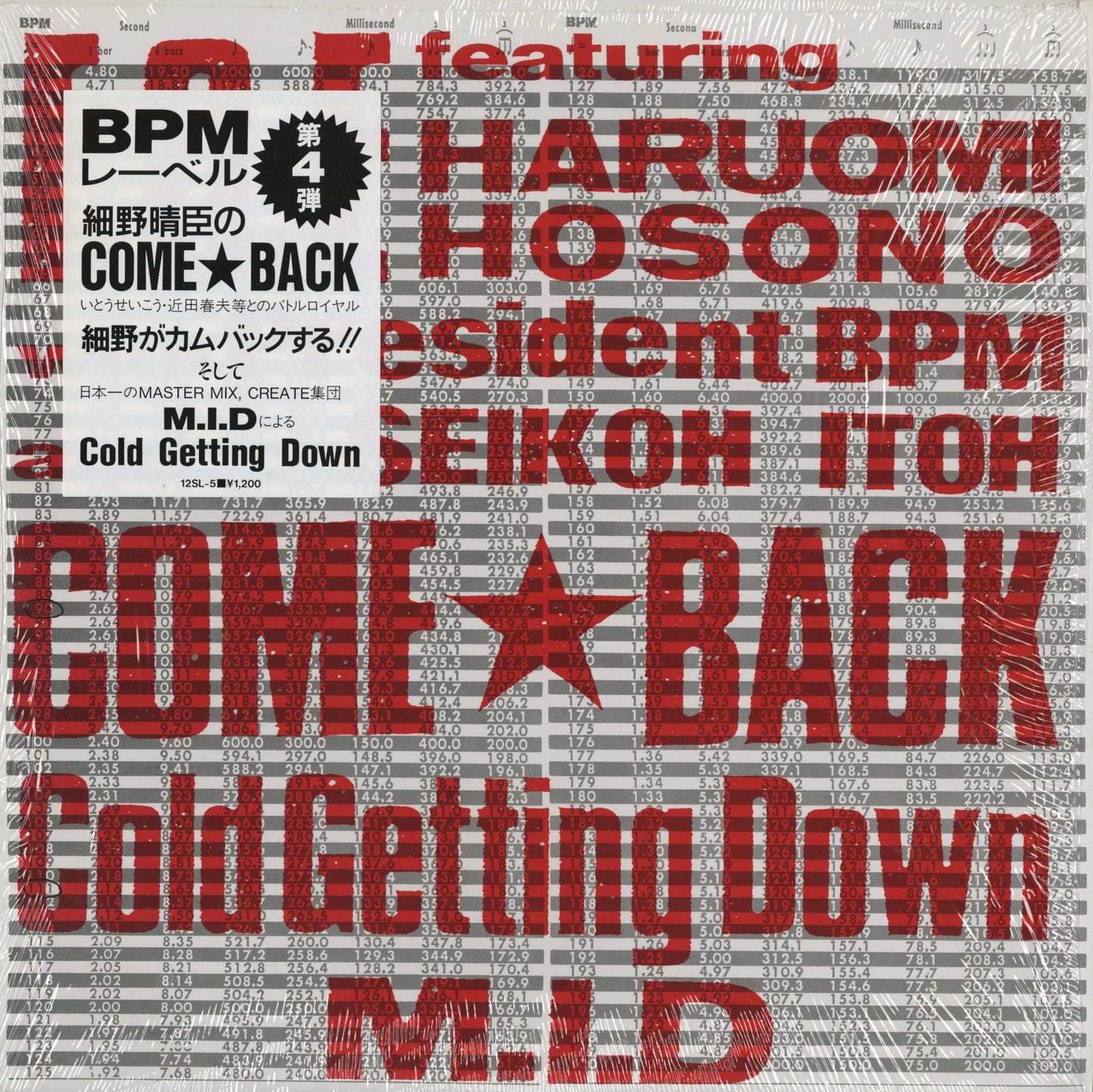 F.O.E / M.I.D / Come★Back / Cold Getting Down (12SL-5) 細野晴臣・近田春夫・いとうせいこう