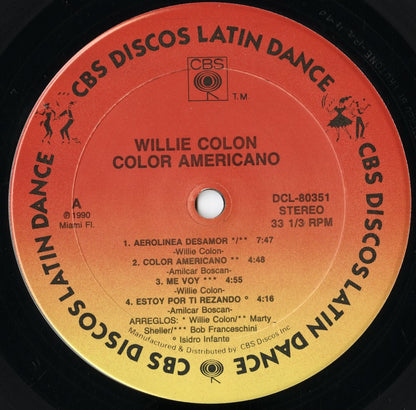 Willie Colón – Color Americano (DCL-80351) LP 1990 US CBS オリジナル盤