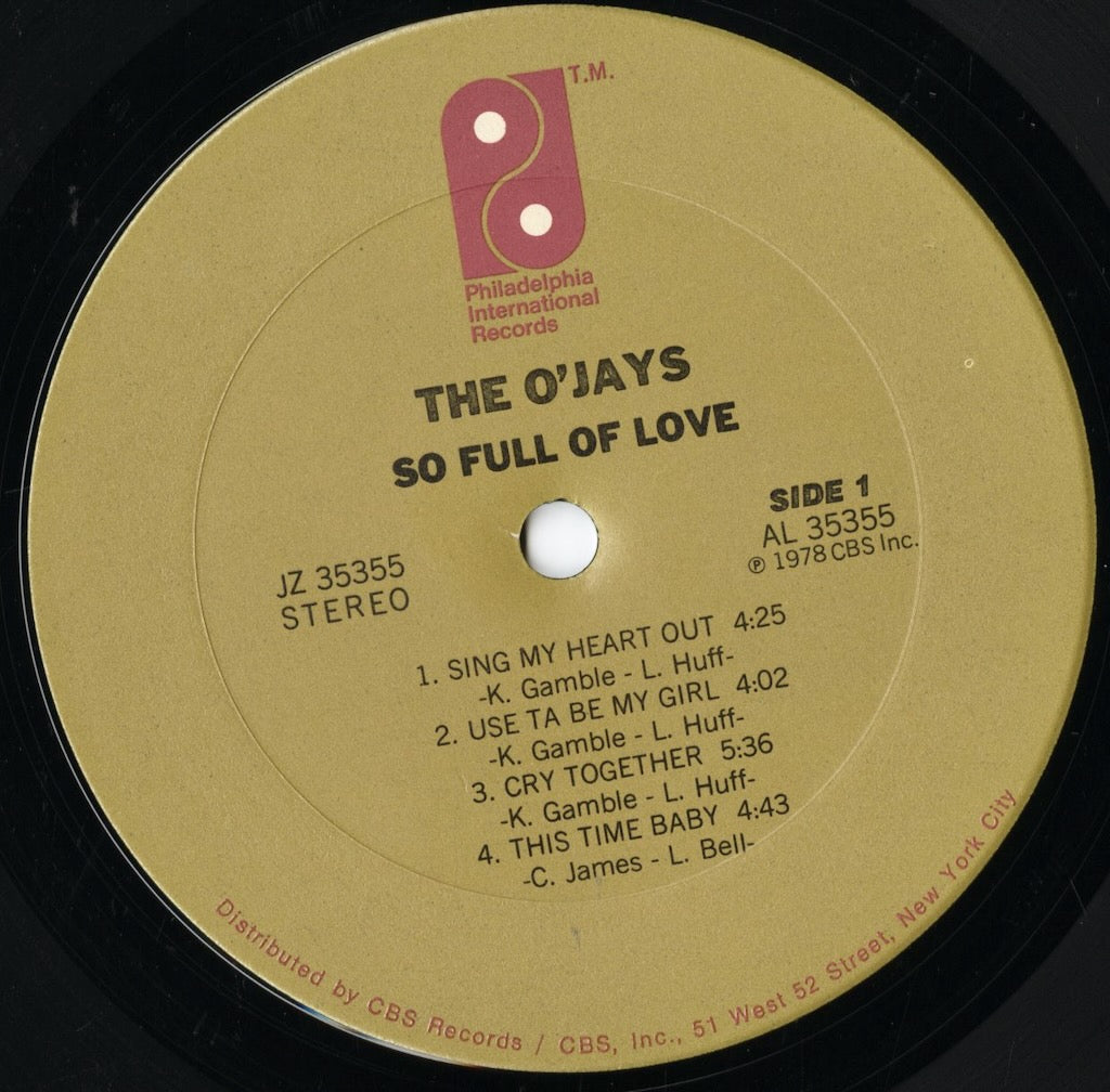 The O'Jays / オージェイズ / So Full Of Love (JZ 35355)