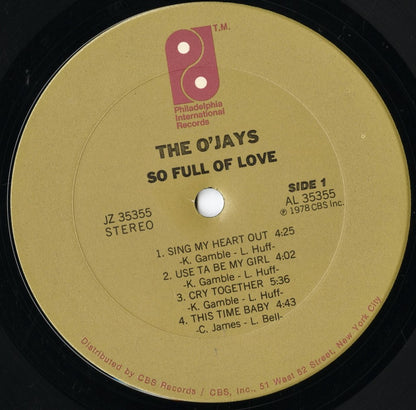 The O'Jays / オージェイズ / So Full Of Love (JZ 35355)