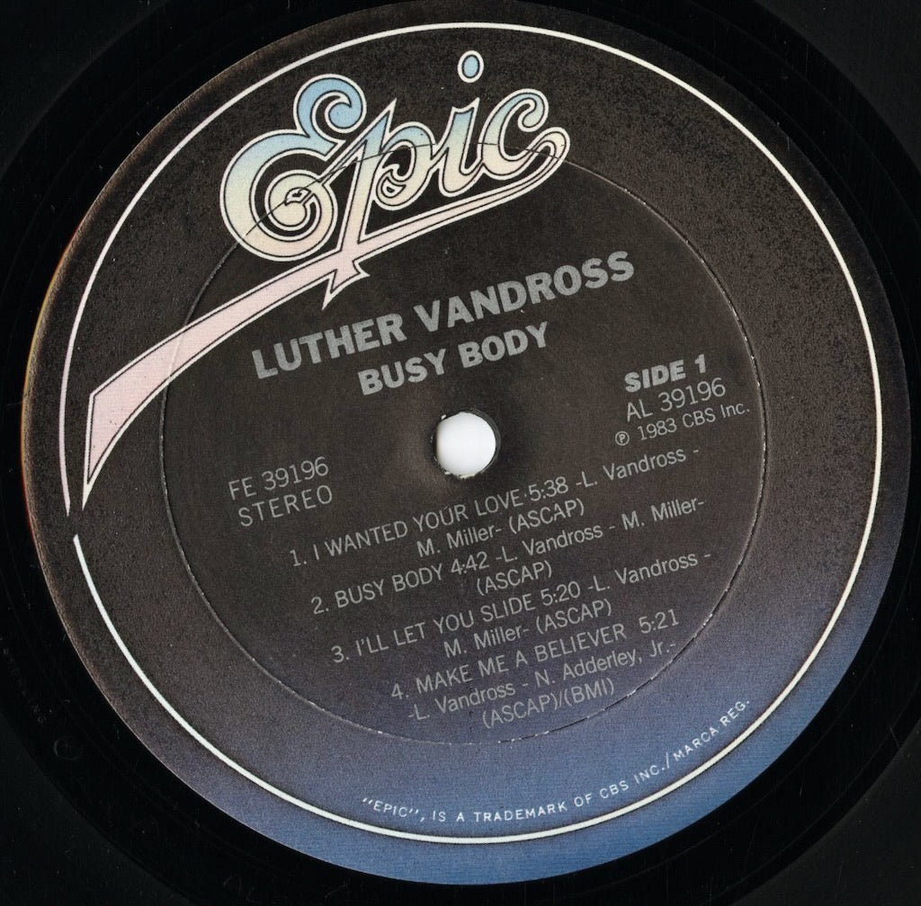 Luther Vandross – Busy Body (FE 39196) LP 1983 US Epic｜中古LP