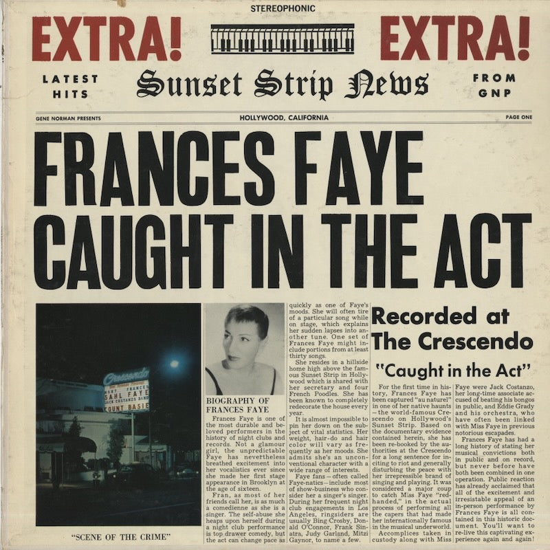 Frances Faye / フランシス・フェイ / Caught In The Act (GNP-41S)