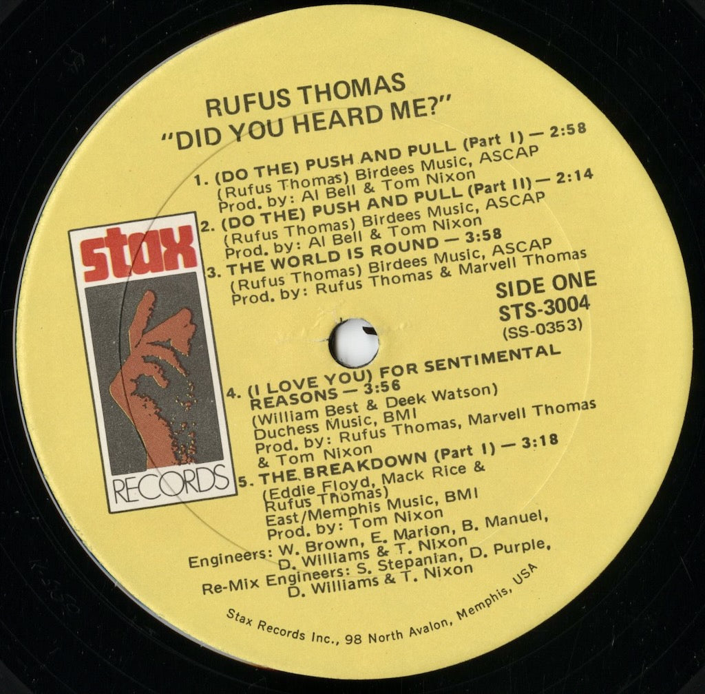 Rufus Thomas / ルーファス・トーマス / Did You Heard Me? (STS 3004)