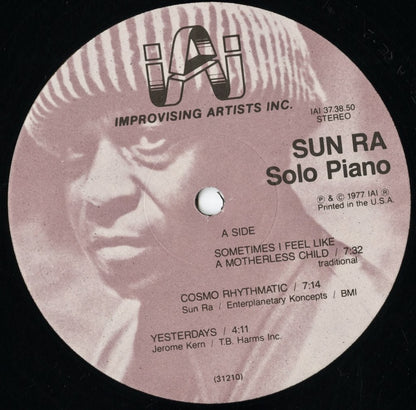Sun Ra / サン・ラ / Solo Piano Volume 1 (IAI 37.38.50)