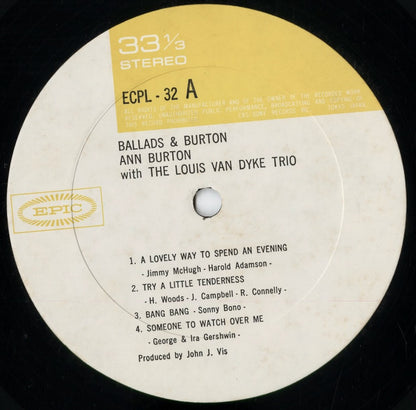 Ann Burton - Ballads & Burton (ECPL-32) 1972 JPN Epic｜中古LP
