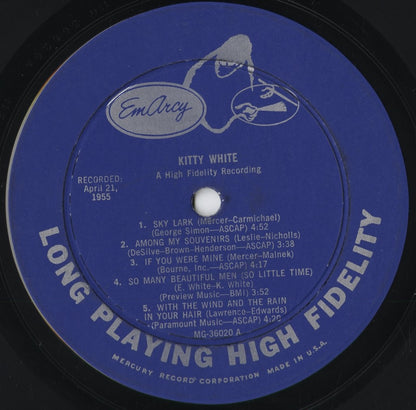 Kitty White - A New Voice In Jazz (MG-36020) 1955 US EmArcy｜中古LP