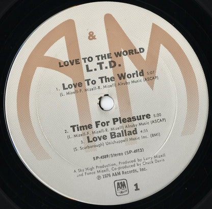 L.T.D. - Love To The World (SP-4589) LP 1976 US A&M｜中古LP