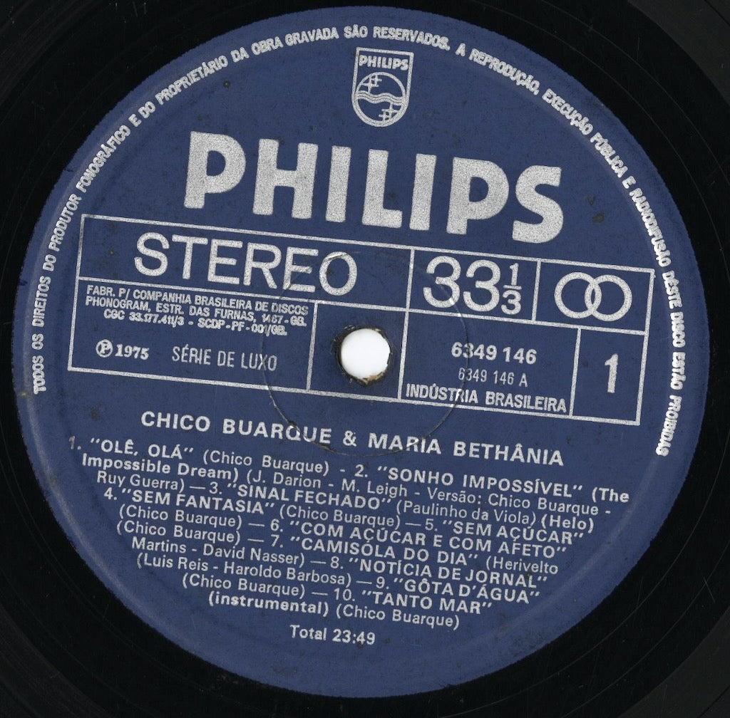 Chico Buarque & Maria Bethania / シコ・ブアルキ＆マリア・ベタニア / Ao Vivo (6349 146)