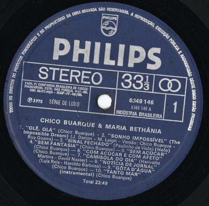 Chico Buarque & Maria Bethania / シコ・ブアルキ＆マリア・ベタニア / Ao Vivo (6349 146)