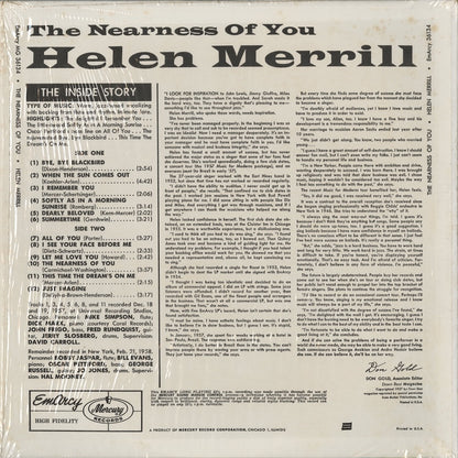 Helen Merrill / ヘレン・メリル / The Nearness Of You (MG 36134)