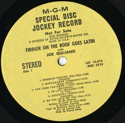 Joe Quijano - Fiddler On The Roof Goes Latin (LAT 10,013) LP 1960's US MGM｜中古LP