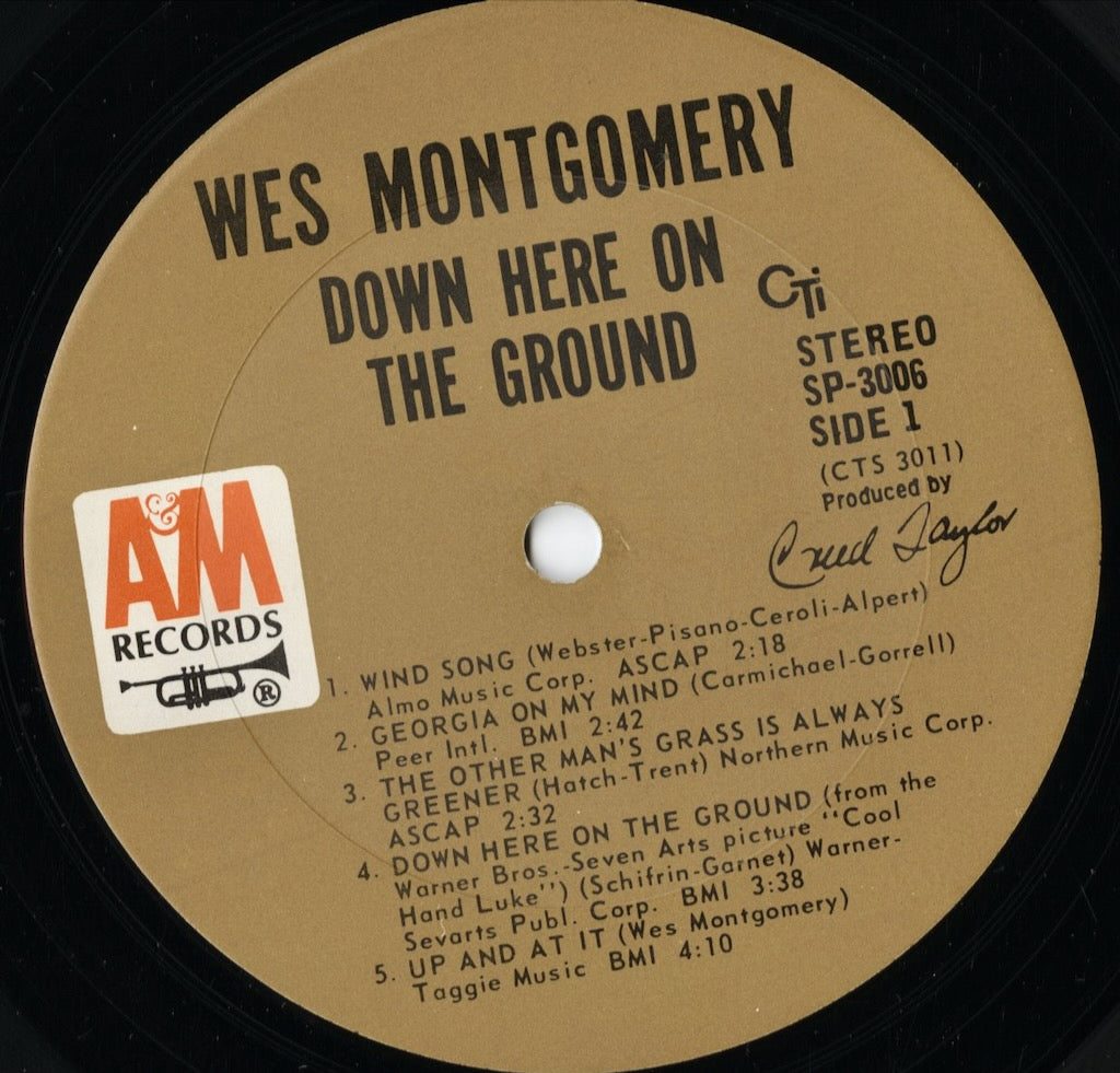 Wes Montgomery - Down Here On The Ground (SP-3006) LP 1968 US A&M｜中古LP