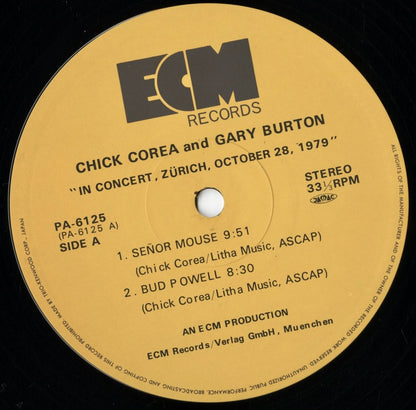 Chick Corea And Gary Burton / チック・コリア　ゲイリー・バートン / In Concert, Zurich, October 28, 1979 (PA-6125/26)