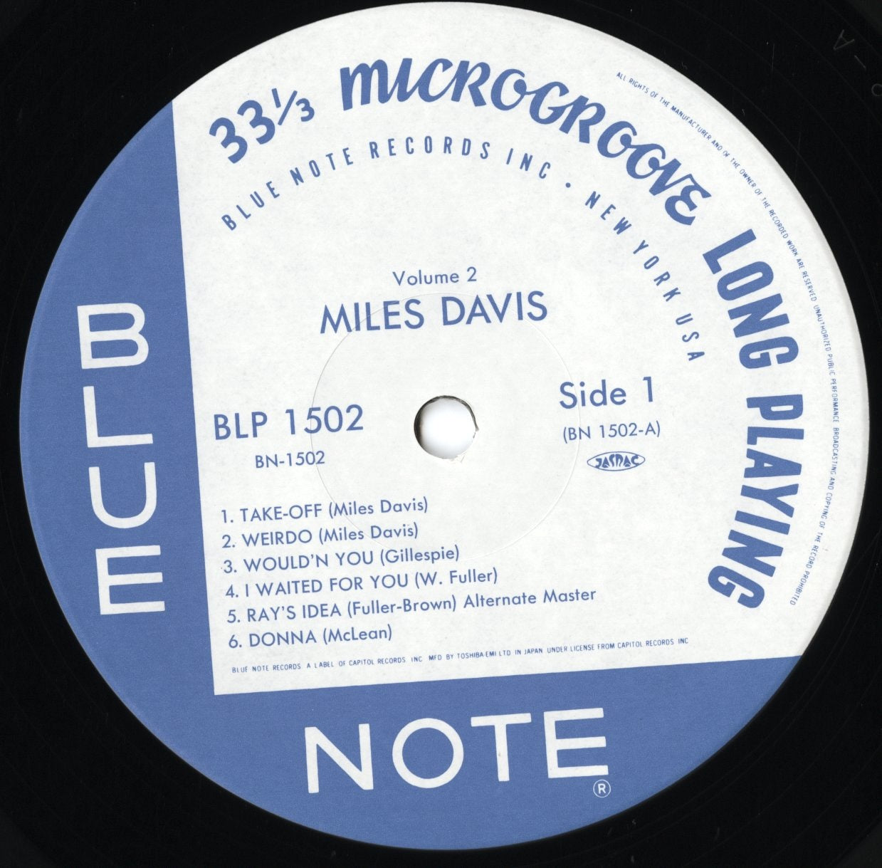 Miles Davis - Volume 2 (BN 1502) LP 1994 JPN Blue Note｜中古LP