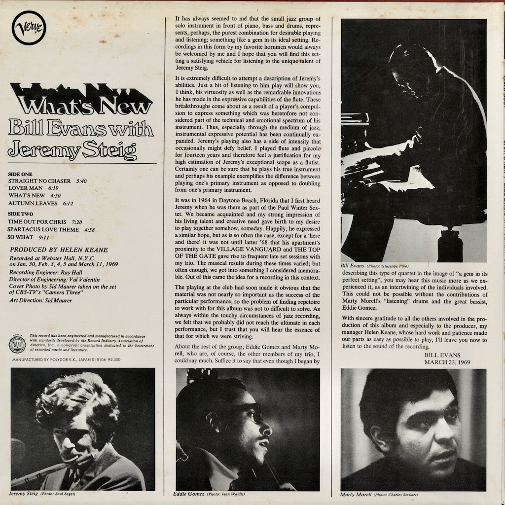 Bill Evans / ビル・エヴァンス / What's New (23MJ 3037)