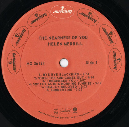 Helen Merrill / ヘレン・メリル / The Nearness Of You (MG 36134)