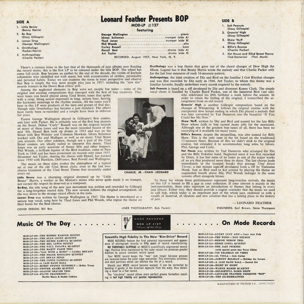 Leonard Feather - Leonard Feather Presents "BOP" 52nd St. (MP 2333) LP 1973 JPN Polydor