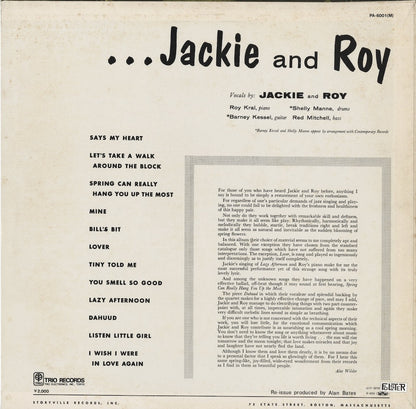 Jackie And Roy – Jackie And Roy (PA 6001(M)) LP 1974 JPN Storyville | 中古LP