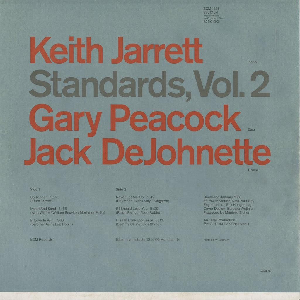 Keith Jarrett / キース・ジャレット / Standards,Vol.2 (ECM 1289)