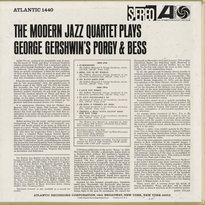 The Modern Jazz Quartet - The Modern Jazz Quartet Plays George Gershwin's Porgy & Bess (SD 1440) 1961 US Atlantic｜中古LP