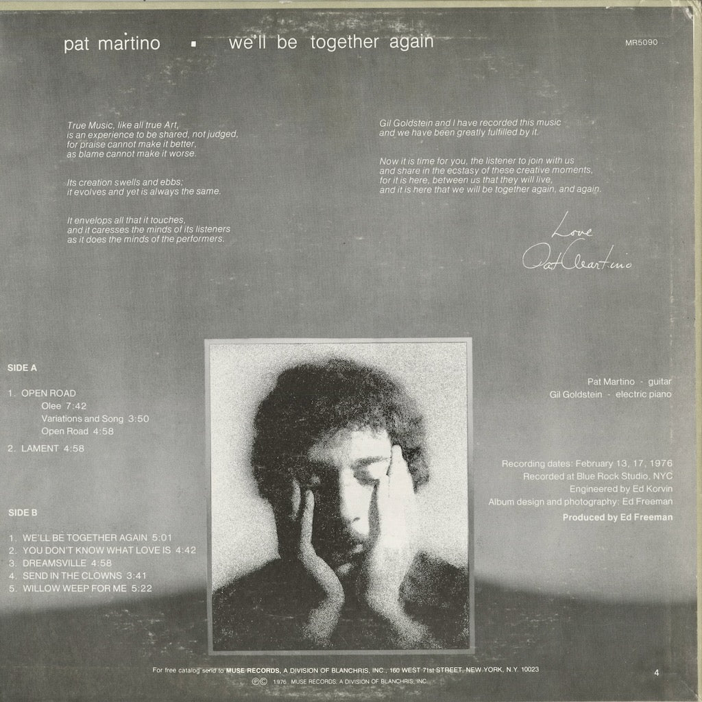 Pat Martino - We'll Be Together Again (MR 5090) 1976 US Muse｜中古LP
