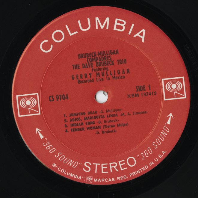 Dave Brubeck, Gerry Mulligan / デイブ・ブルーベック, ジェリー・マリガン / Compadres (CS 9704)