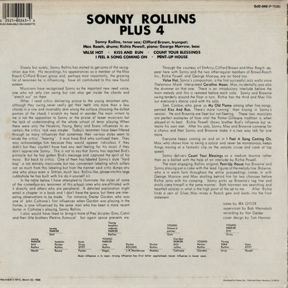 Sonny Rollins - Plus 4 (OJC-243) 1986 US Prestige｜中古LP