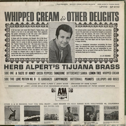 Herb Alpert & The Tijuana Brass - Whipped Cream & Other Delights (SP 4110) LP 1965 US A&M｜中古LP