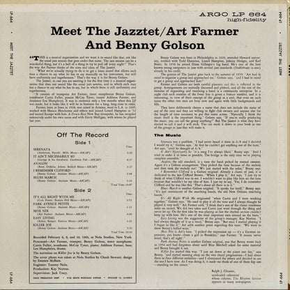 Art Farmer / Benny Golson / アート・ファーマー　ベニー・ゴルソン / Meet The Jazztet (LPS-664)