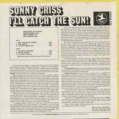 Sonny Criss - I'll Catch The Sun (PRST 7628) LP 1969 US Prestige｜中古LP