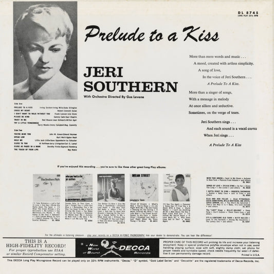 Jeri Southern / ジェリ・サザーン / A Prelude To A Kiss (MVJJ-30053)