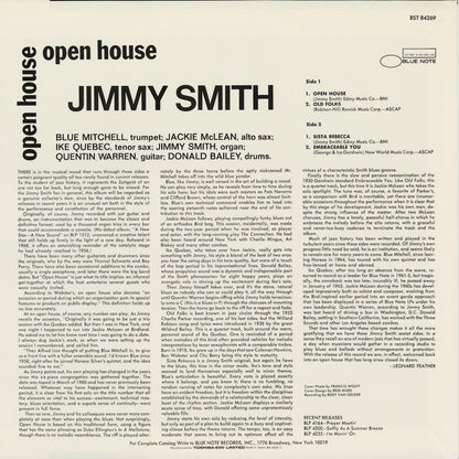 Jimmy Smith - Open House (BN 4269) 1991 JPN Blue Note - 東芝EMI｜中古LP