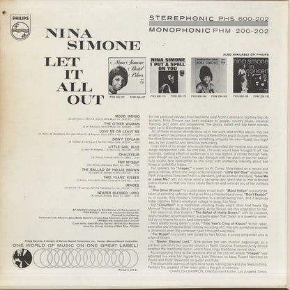 Nina Simone / ニーナ・シモン / Let It All Out (PHM 200-202)