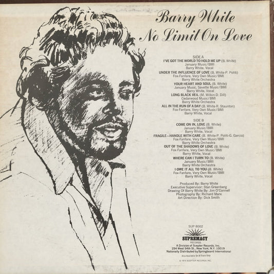 Barry White - No Limit On Love (SUP 8002) LP 1974 US Supremacy｜中古LP