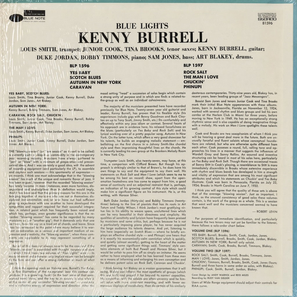 Kenny Burrell – Blue Lights Volume 1 (BST 81596) LP US Blue Note – United Artists｜中古LP