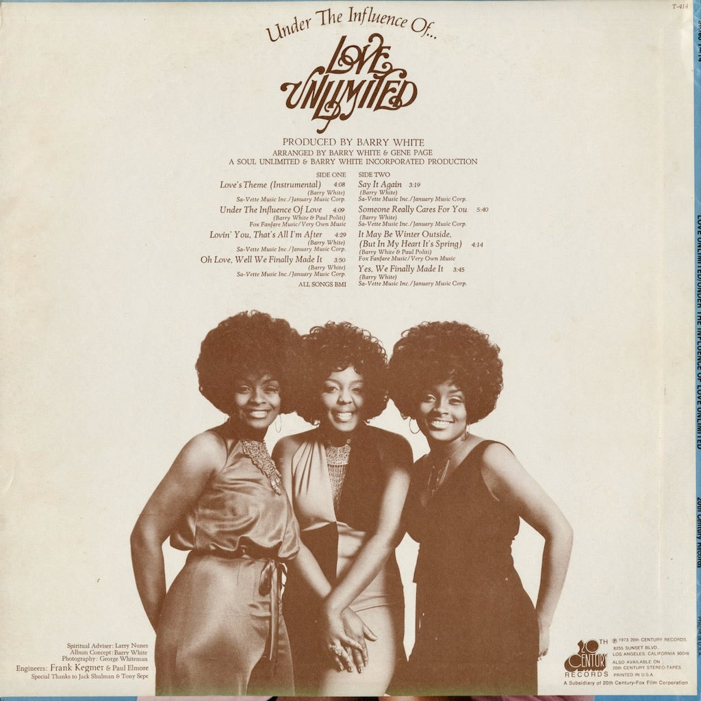 Love Unlimited - Under The Influence Of (T-414) 1973 US 20th Century｜中古LP