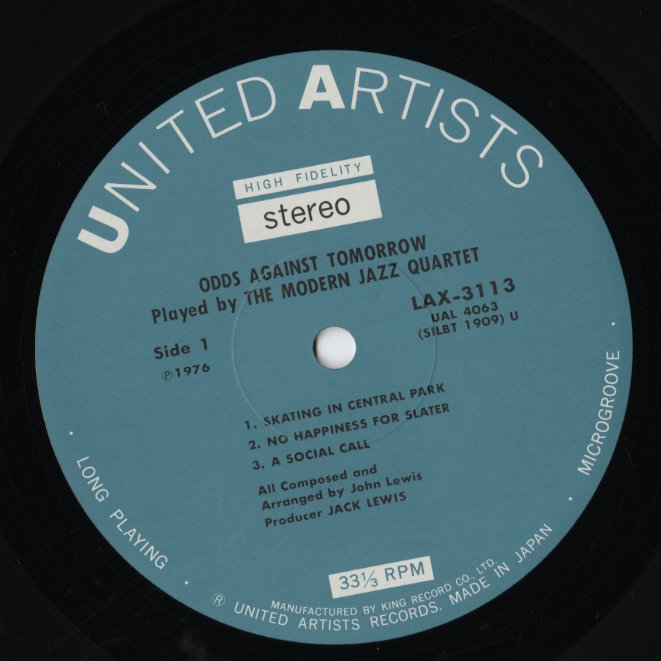 The Modern Jazz Quartet / Music From "Odds Against Tomorrow"  (LAX 3113)