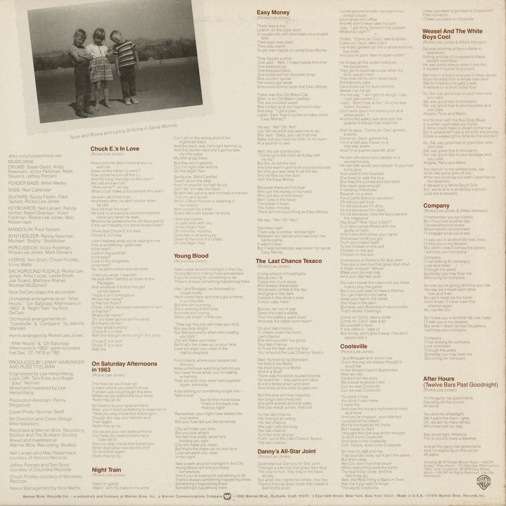 Rickie Lee Jones - Rickie Lee Jones (BSK3296) 1979 US Warner Bros.｜中古LP