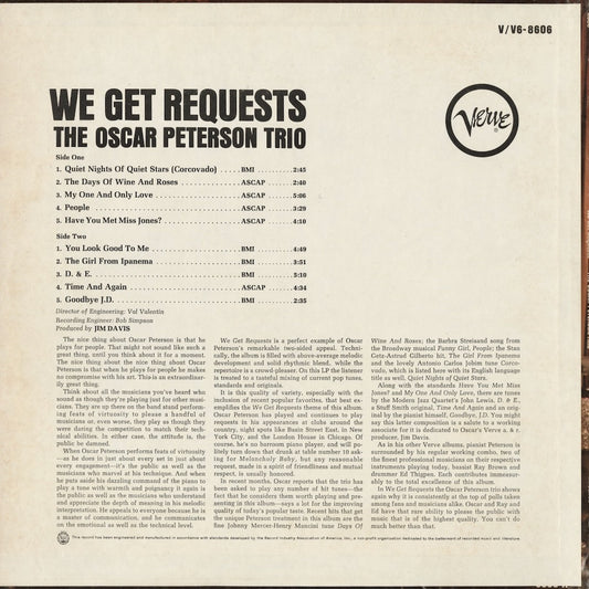 Oscar Peterson – We Get Requests (V6/8606) LP 1965 US Verve | 中古LP