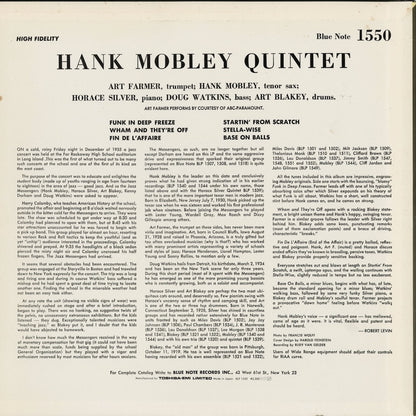 Hank Mobley - Hank Mobley Quintet (BLP 1550) 1984 JPN Blue Note / 東芝｜中古LP back