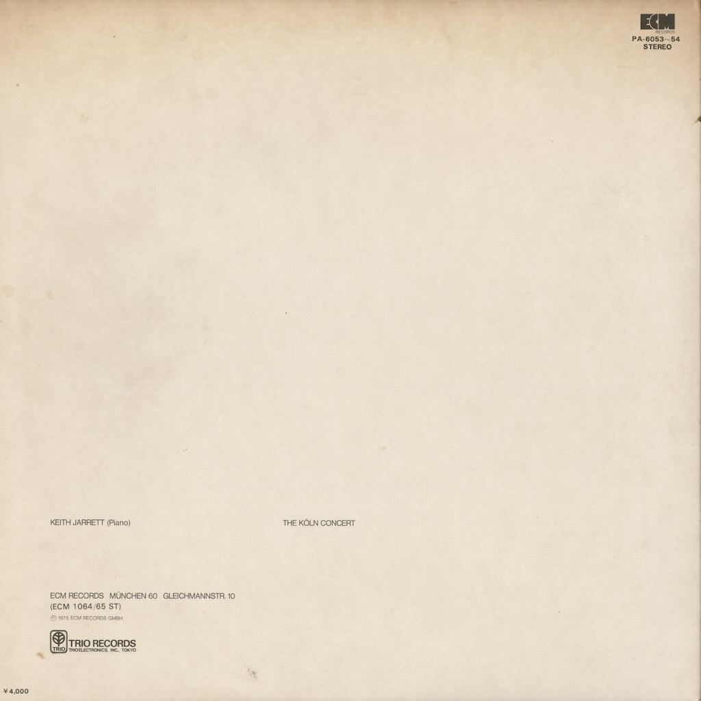 Keith Jarrett - The Köln Concert (PA6053/54) 1975 JPN ECM｜中古LP