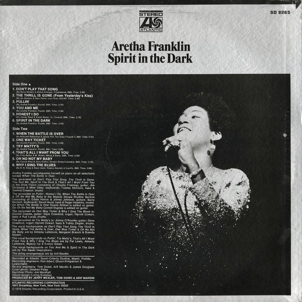 Aretha Franklin – Spirit In The Dark (SD 8265) LP 1970 US Atlantic | 中古LP