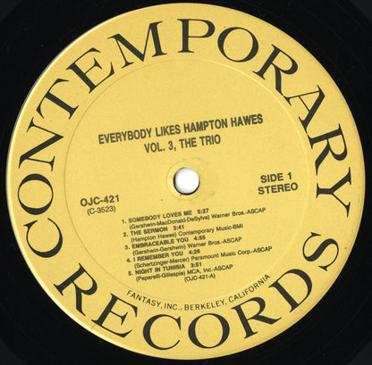 Hampton Hawes / ハンプトン・ホーズ / Everybody Likes Hampton Hawes, Vol. 3: The Trio (OJC-421)