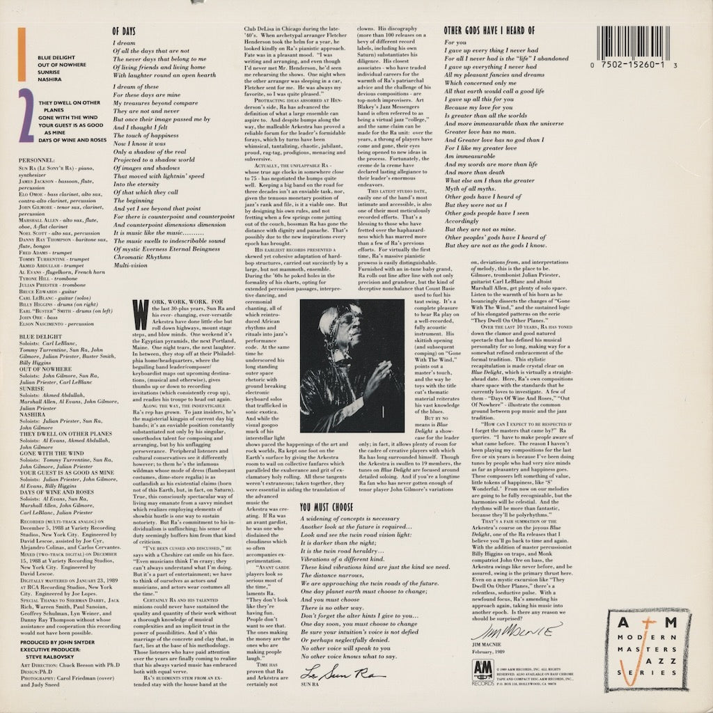 Sun Ra / サン・ラ / Blue Delight (SP-5260)