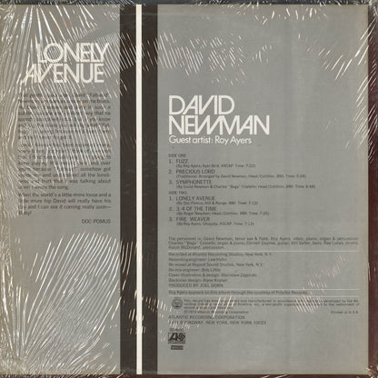 David Newman - Lonely Avenue (SD 1600) LP 1972 US Atlantic｜中古LP