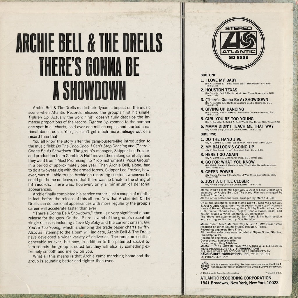 Archie Bell & The Drells – There's Gonna Be A Showdown (SD 8226) 1969 US Atlantic | 中古LP