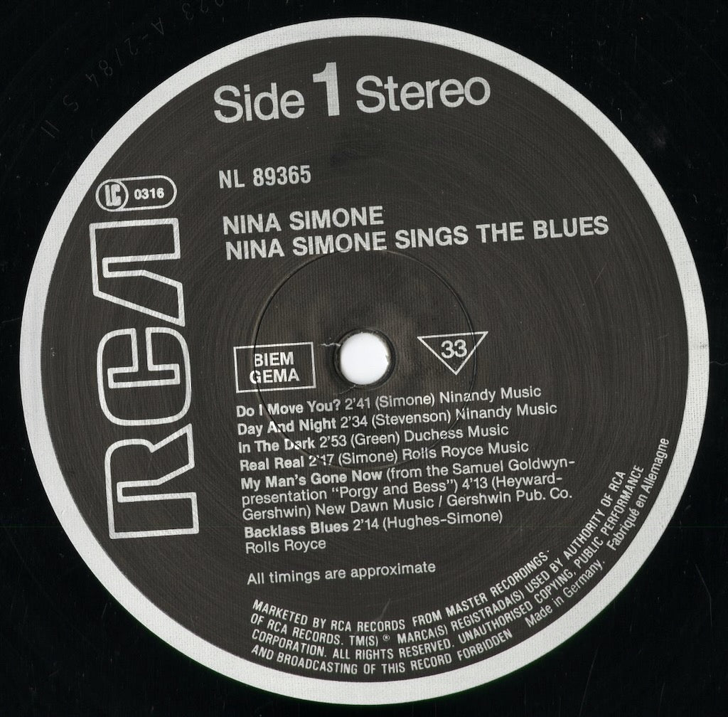 Nina Simone - Sings The Blues (NL89365) 1980's GER RCA International｜中古LP