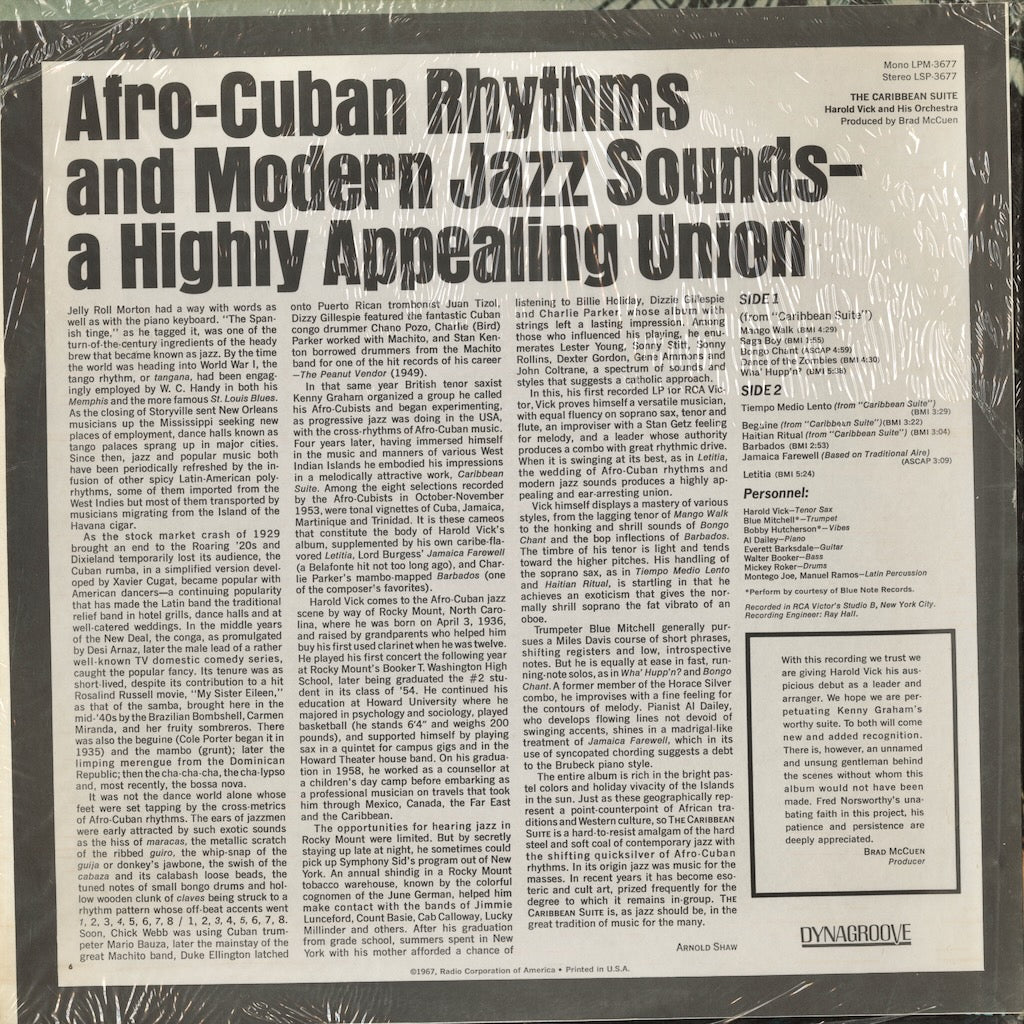 Harold Vick / ハロルド・ヴィック / The Caribbean Suite (LSP 3677)
